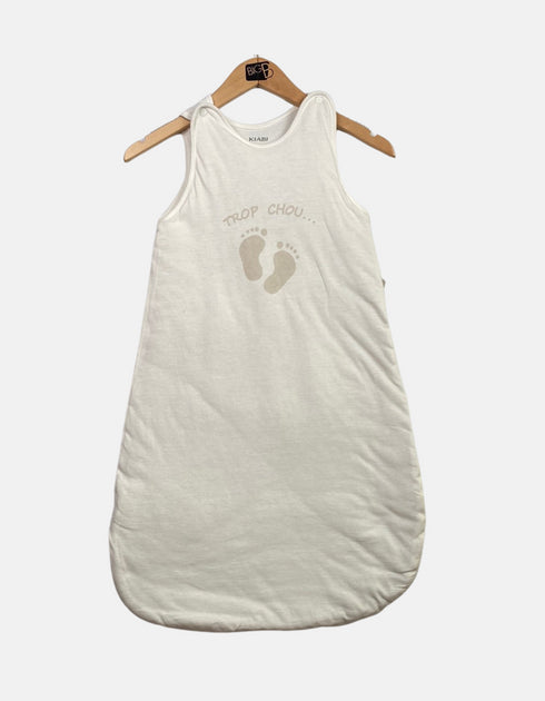 Baby White Sleep Sack with "Trop Chou" Design